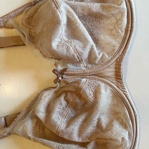 WACOAL 38G #855186 "Retro Chic" Nude Beige Lace Underwire Mesh